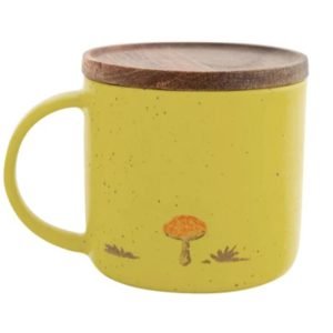 CDF ètendue 美濃燒木蓋杯子 - 黃色狼款背面